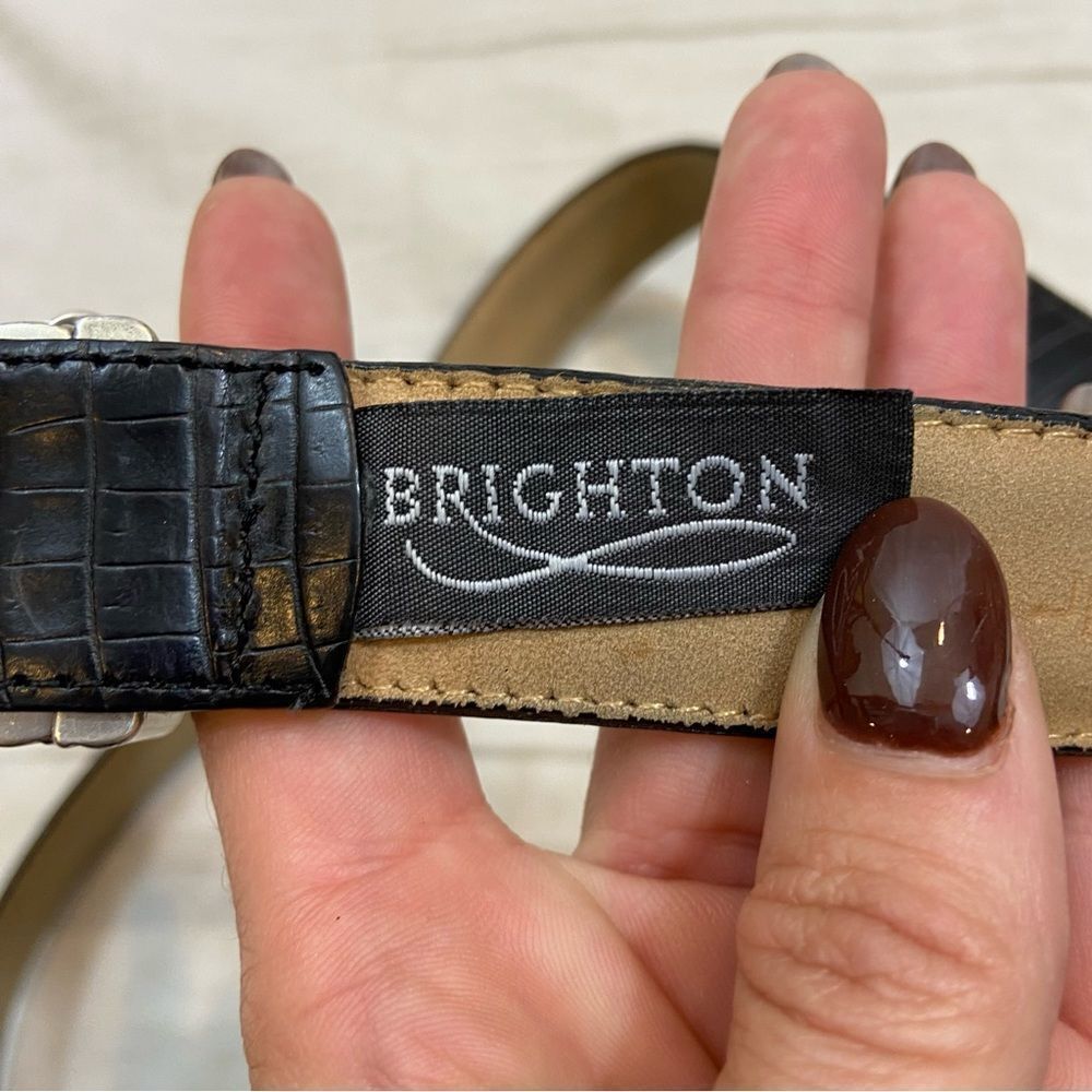 Ladies Brighton Black Leather Charm Belt Size Large/34 - Picture 6 of 9